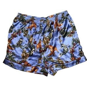 Their Nibs London Pajama Shorts Whimsical Blue Animal Print Size Large